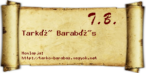 Tarkó Barabás névjegykártya